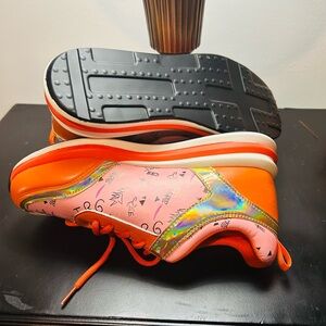 Orange and Light Pink, Comfortable Sneakers